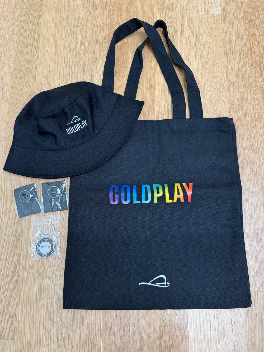 Coldplay Music of the Spheres Tour 2025 Wembley Stadium Merch Hat Tote Bag Pin